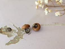 画像2: フランス 1900年前後 靴用ボタン／シュ―ボタン キャラメル 2個セット 9mm (2)