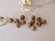 画像3: フランス 1900年前後 靴用ボタン／シュ―ボタン キャラメル 2個セット 9mm (3)