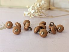 画像4: フランス 1900年前後 靴用ボタン／シュ―ボタン キャラメル 2個セット 9mm (4)