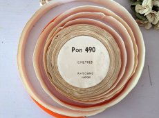 画像1: フランスヴィンテージ　巻きリボン Pon.490 オレンジ (1)