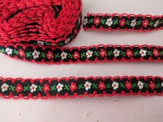 画像1: フランスヴィンテージ 刺繍リボン 2本セット ノアール (1)