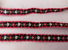 画像2: フランスヴィンテージ 刺繍リボン 2本セット ノアール (2)