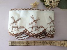画像7: フランスヴィンテージ 刺繍リボントリム 50cm×11本セット 風車 (7)
