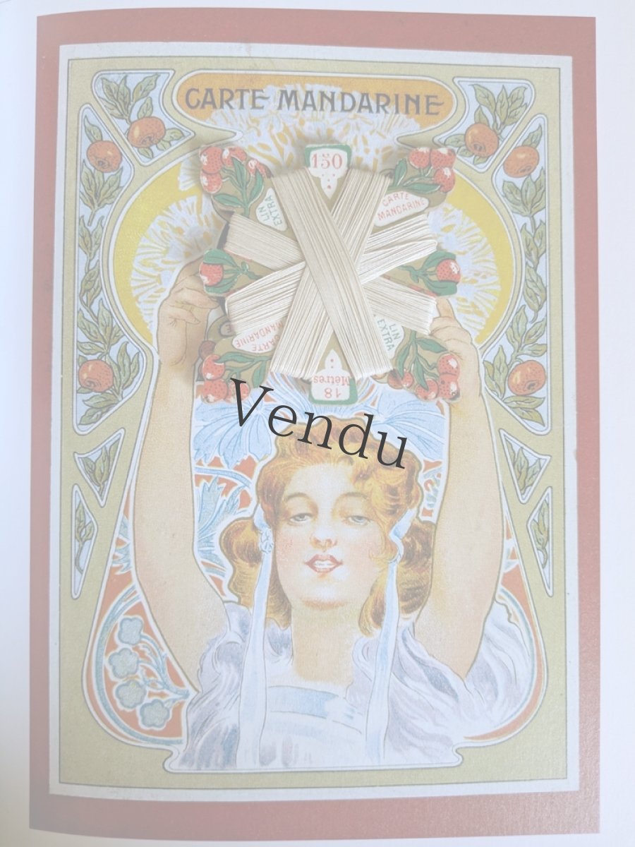 画像4: フランス 1900年前後 リネン糸巻き 150 CARTE MANDARINE (4)