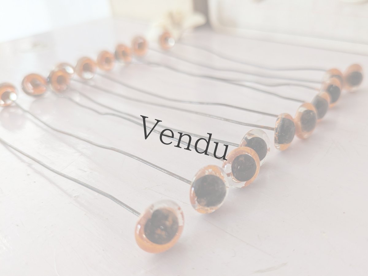 画像5: フランス 1930-50年頃 グラスアイ 5本セット／オレンジ12mm (5)