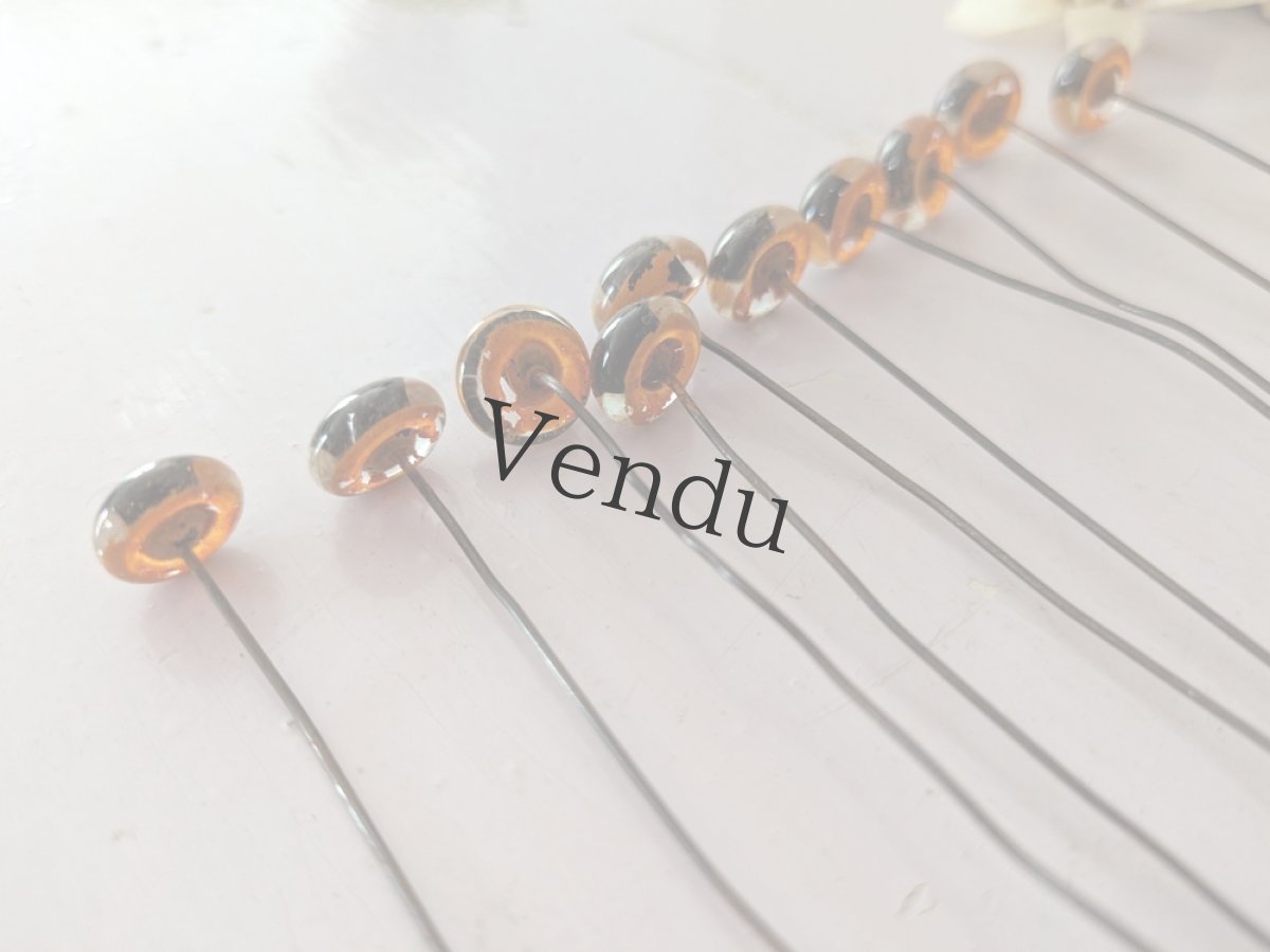 画像6: フランス 1930-50年頃 グラスアイ 5本セット／オレンジ12mm (6)