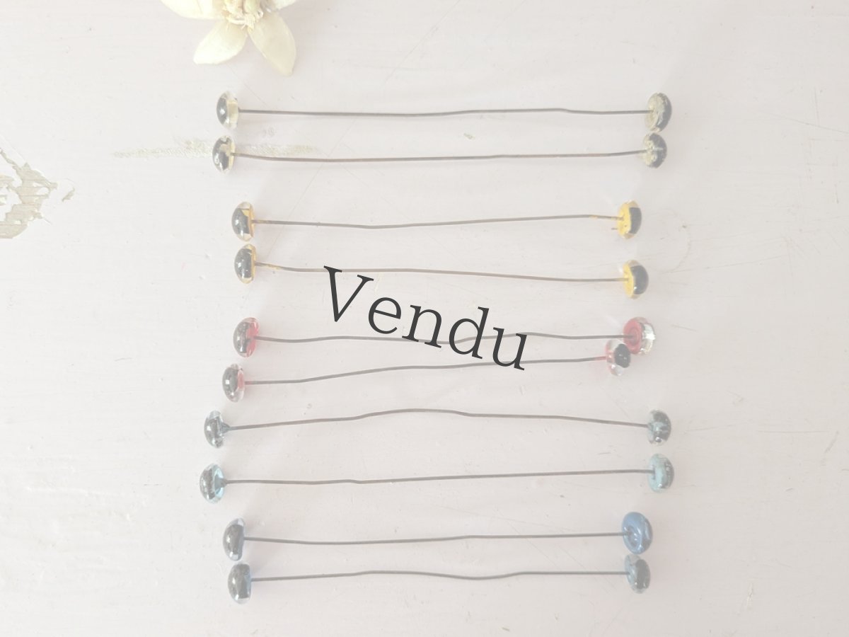 画像4: フランス 1930-50年頃 グラスアイ 10本セット／5色アソート10.5mm (4)