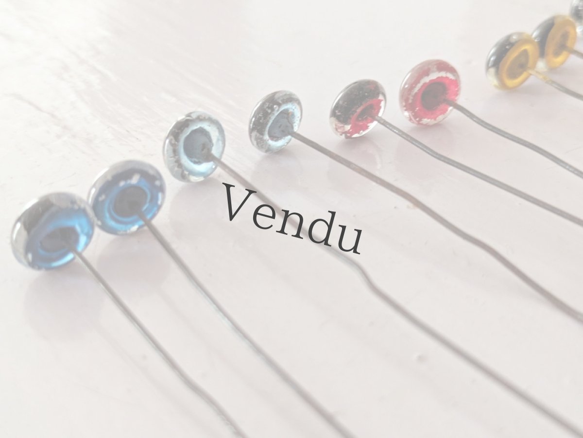 画像6: フランス 1930-50年頃 グラスアイ 10本セット／5色アソート10.5mm (6)