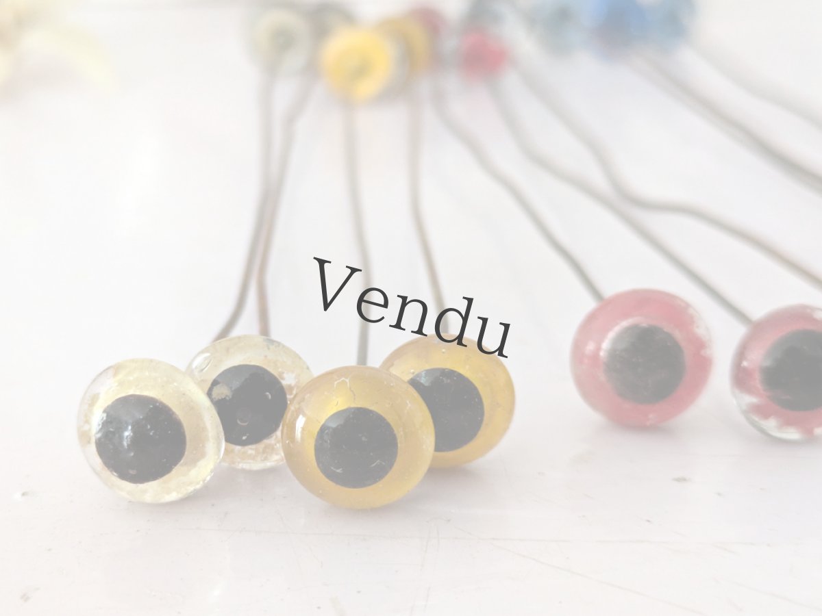 画像2: フランス 1930-50年頃 グラスアイ 10本セット／5色アソート10.5mm (2)