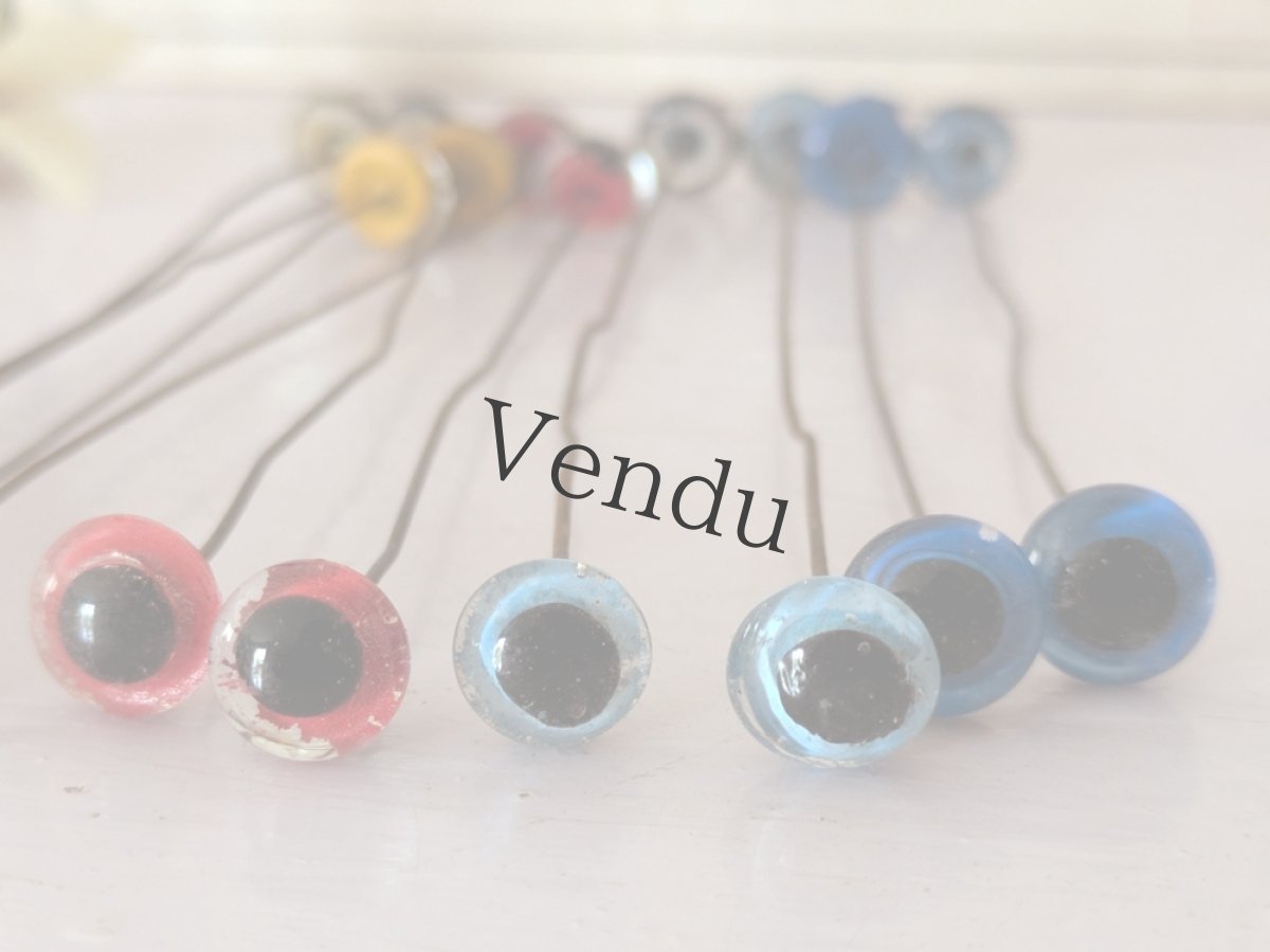 画像3: フランス 1930-50年頃 グラスアイ 10本セット／5色アソート10.5mm (3)