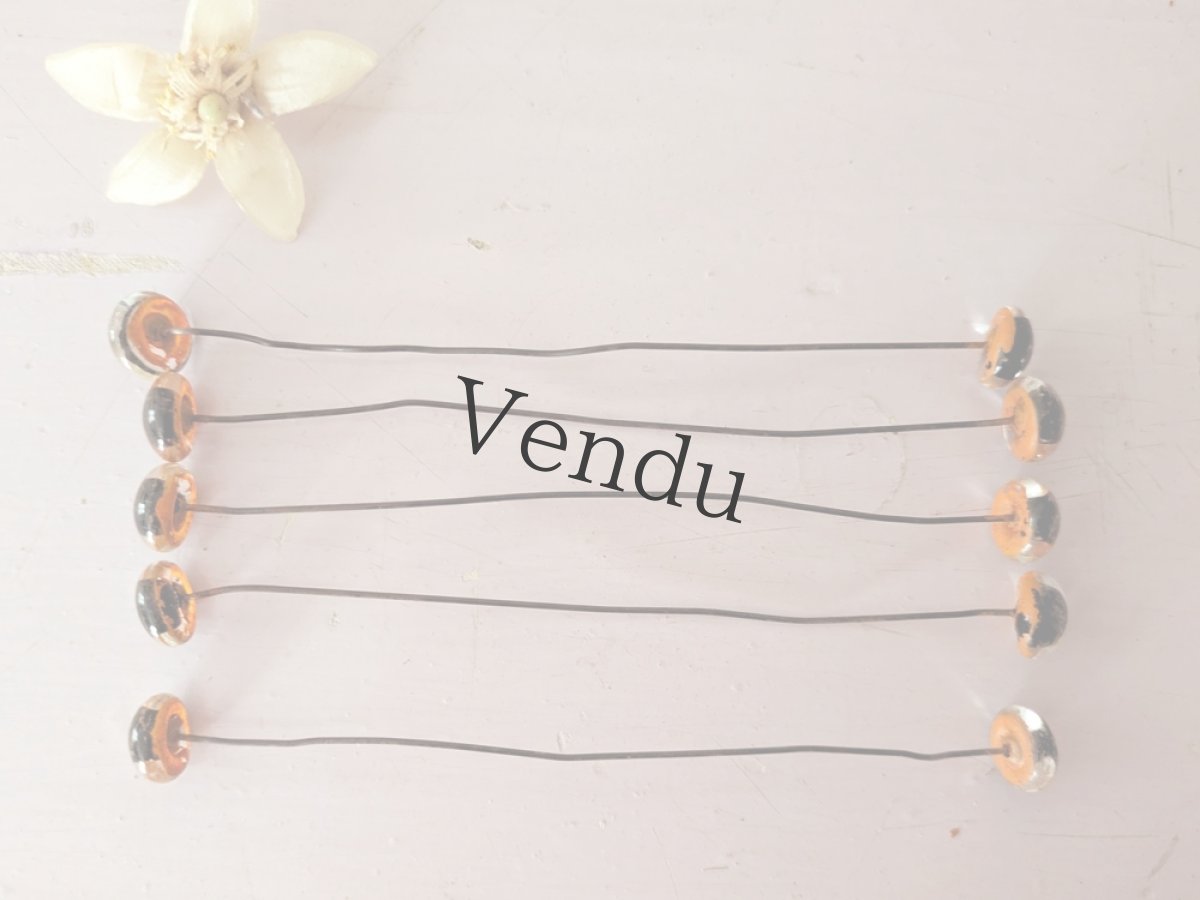 画像2: フランス 1930-50年頃 グラスアイ 5本セット／オレンジ12mm (2)