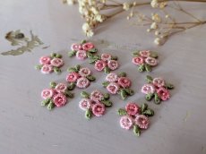 画像2: フランスヴィンテージ　お花のモチーフ ピンク 10個セット (2)
