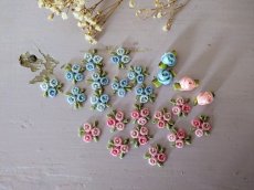 画像3: フランスヴィンテージ　お花のモチーフ ピンク 10個セット (3)