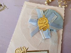 画像2: フランスアンティーク Ste-Catherine ボネ ポストカード 水色 (2)