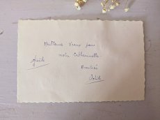 画像4: フランスアンティーク Ste-Catherine ボネ ポストカード 水色 (4)