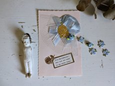 画像4: フランスヴィンテージ　お花のモチーフ 水色 10個セット (4)