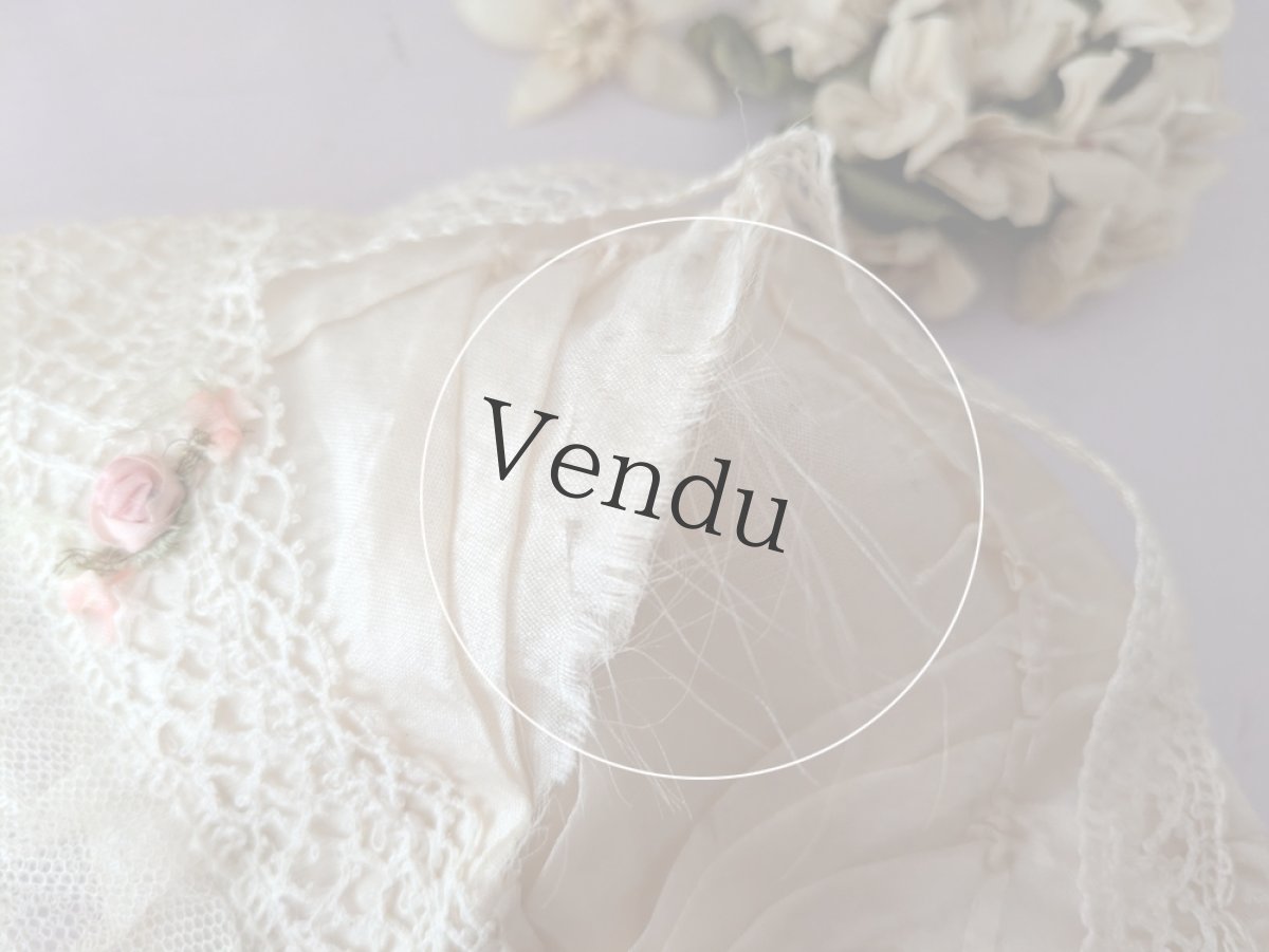 画像9: フランス 1900年前後 シルクとレースの小さなボネ (9)