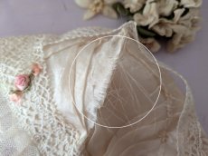 画像9: フランス 1900年前後 シルクとレースの小さなボネ (9)