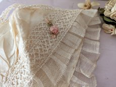 画像5: フランス 1900年前後 シルクとレースの小さなボネ (5)