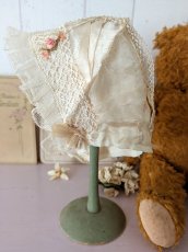 画像6: フランス 1900年前後 シルクとレースの小さなボネ (6)