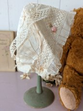 画像7: フランス 1900年前後 シルクとレースの小さなボネ (7)