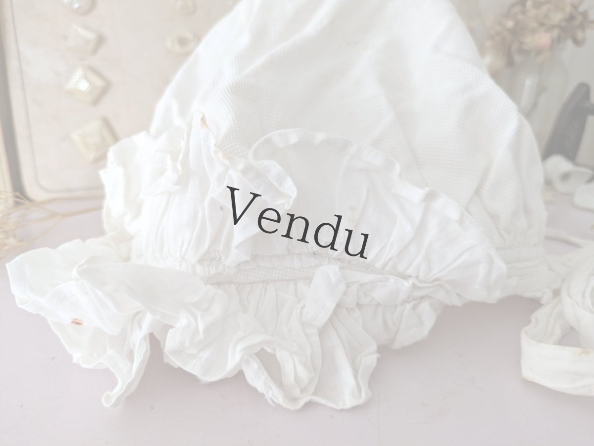 画像2: フランスアンティーク コットンボネ 3種セット (2)