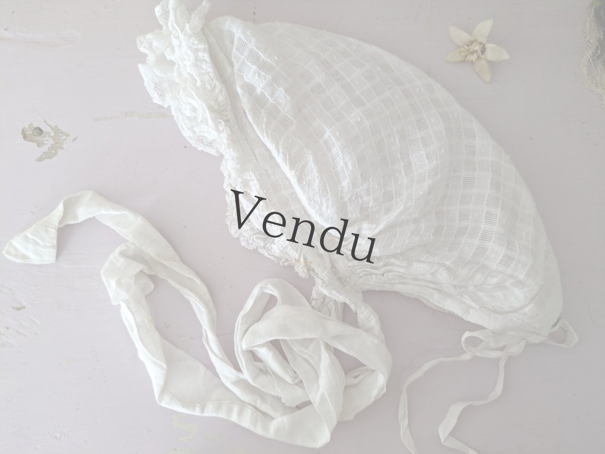 画像9: フランスアンティーク コットンボネ 3種セット (9)