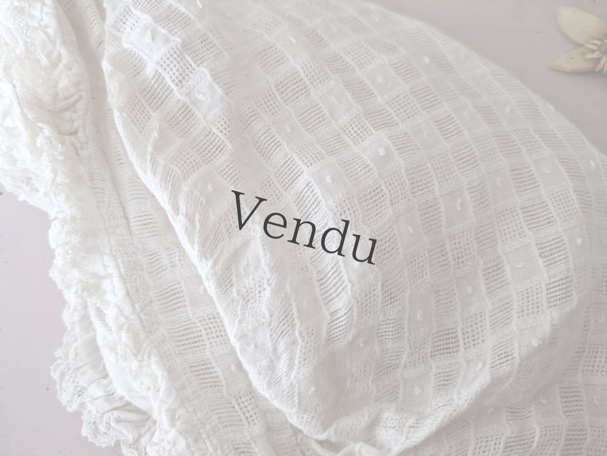 画像10: フランスアンティーク コットンボネ 3種セット (10)