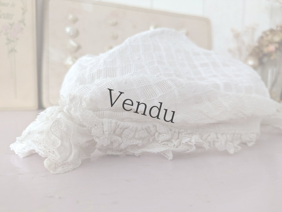 画像11: フランスアンティーク コットンボネ 3種セット (11)