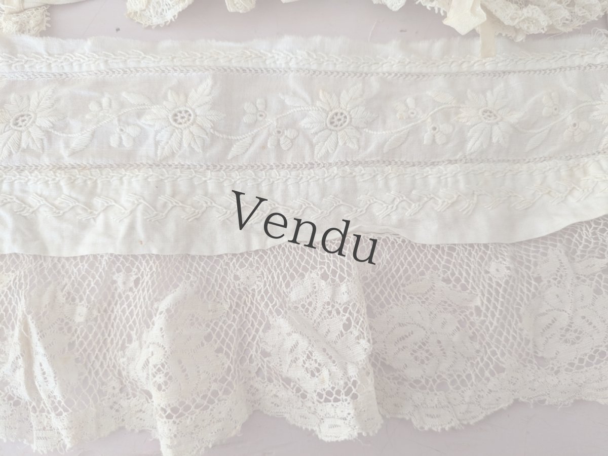 画像4: フランスアンティーク　はぎれパーツセット＋ばらのトリム＋貝ボタンつき (4)