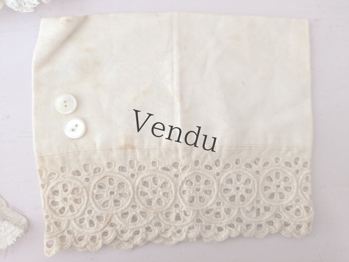 画像5: フランスアンティーク　はぎれパーツセット＋ばらのトリム＋貝ボタンつき (5)