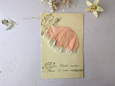 画像1: フランスアンティーク Ste-Catherine ボネ ポストカード ピンク (1)