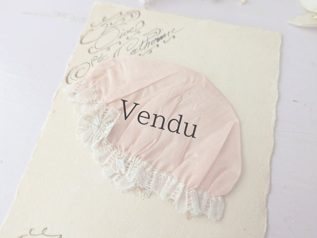 画像2: フランスアンティーク Ste-Catherine ボネ ポストカード ピンク (2)