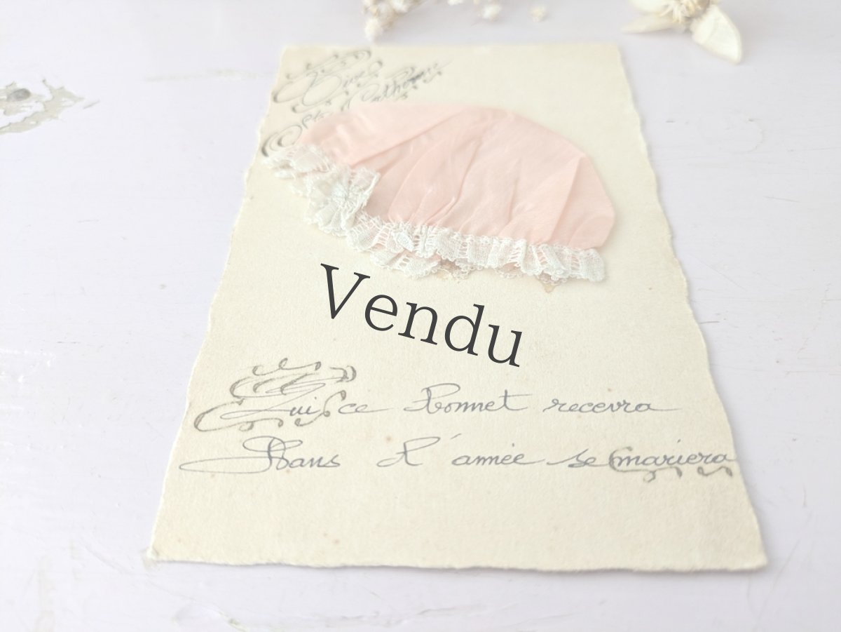 画像3: フランスアンティーク Ste-Catherine ボネ ポストカード ピンク (3)