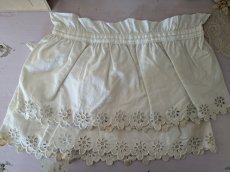 画像1: フランスアンティーク　カットワーク刺繍のはぎれパーツ（キュロットの裾ペア） (1)
