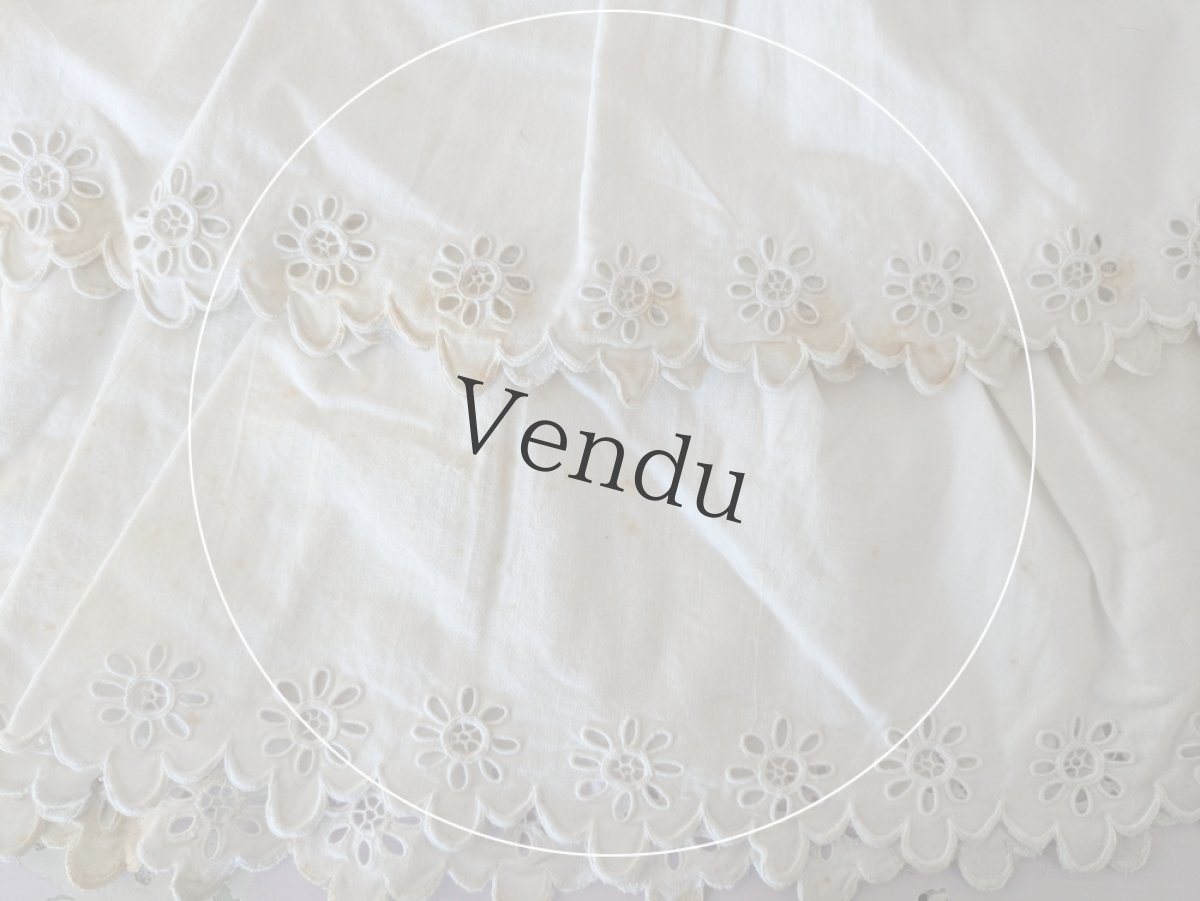 画像5: フランスアンティーク　カットワーク刺繍のはぎれパーツ（キュロットの裾ペア） (5)