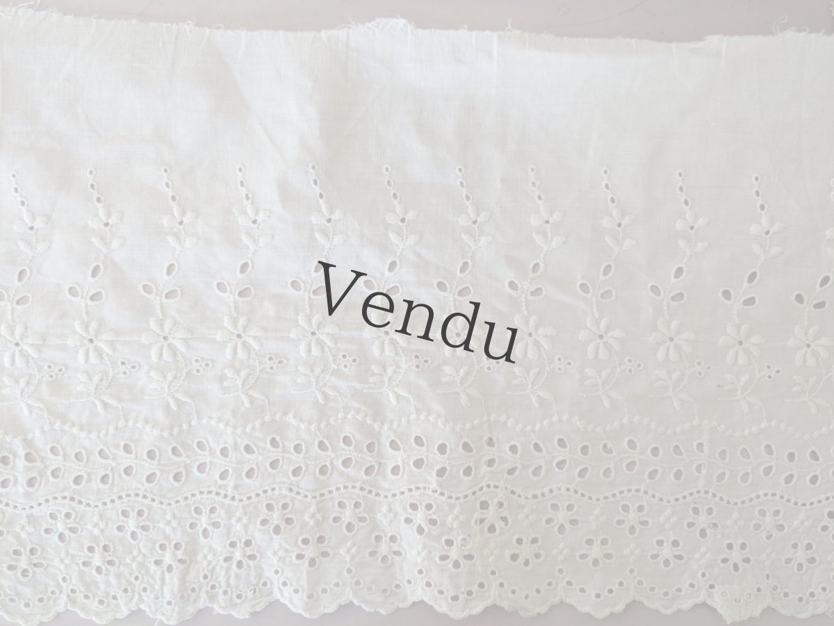 画像1: フランスヴィンテージ　カットワーク刺繍幅広レース 100cm (1)