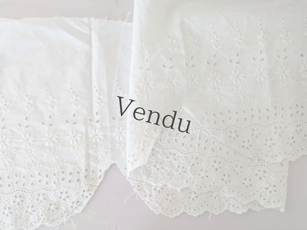 画像5: フランスヴィンテージ　カットワーク刺繍幅広レース 100cm (5)