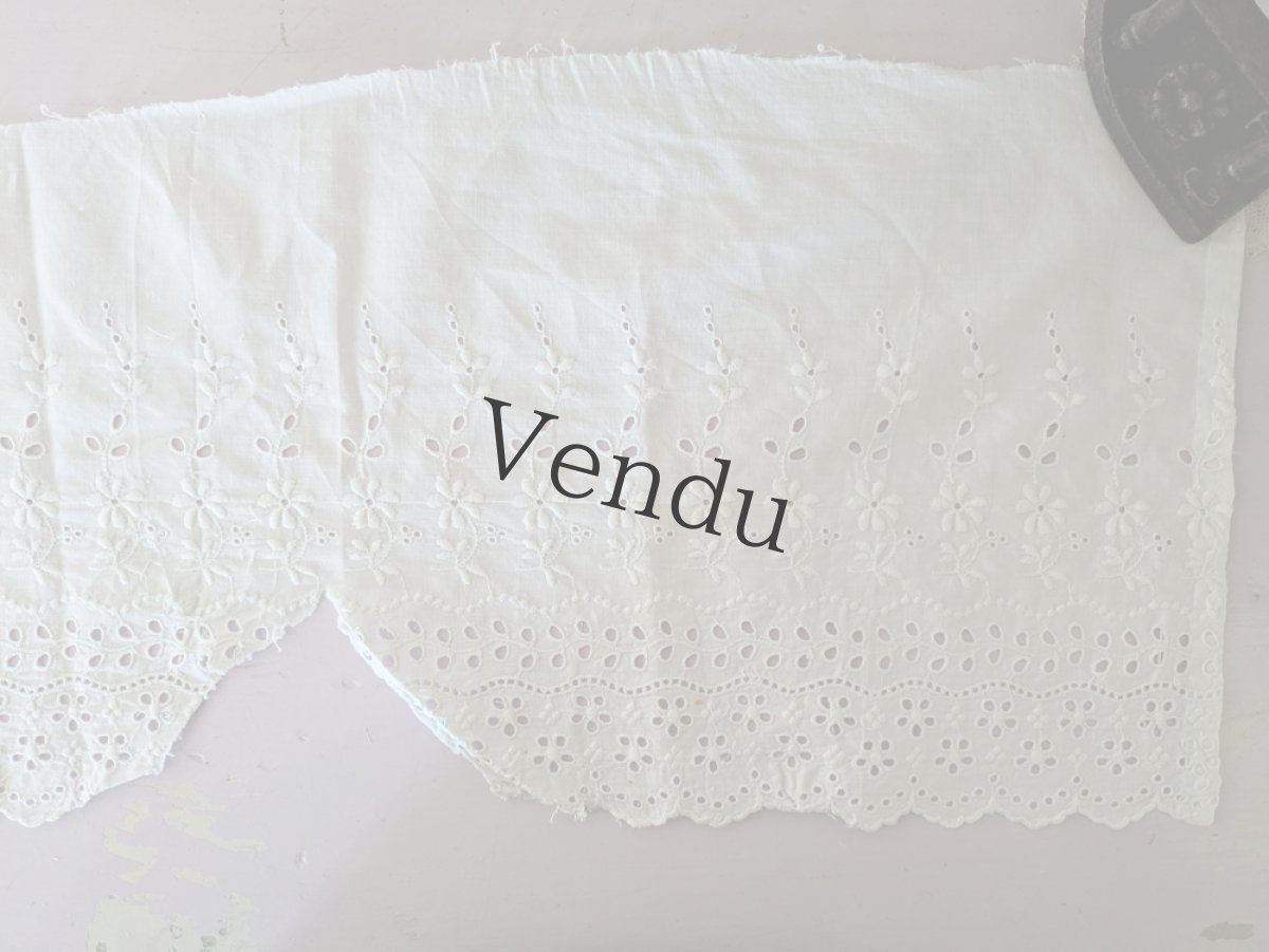 画像4: フランスヴィンテージ　カットワーク刺繍幅広レース 100cm (4)