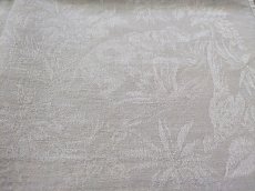 画像5: フランスアンティーク イニシャル手刺繍R ダマスク織リネンクロス (5)