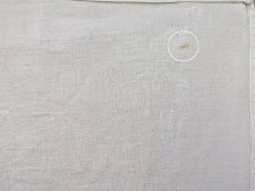 画像12: フランスアンティーク イニシャル手刺繍R ダマスク織リネンクロス (12)