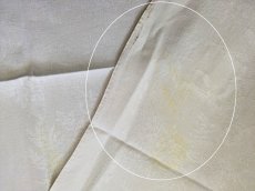 画像15: フランスアンティーク イニシャル手刺繍R ダマスク織リネンクロス (15)