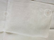 画像17: フランスアンティーク イニシャル手刺繍R ダマスク織リネンクロス (17)