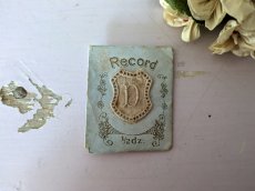 画像1: フランスアンティーク　メダイヨン イニシャル刺繍「D」4枚セット (1)