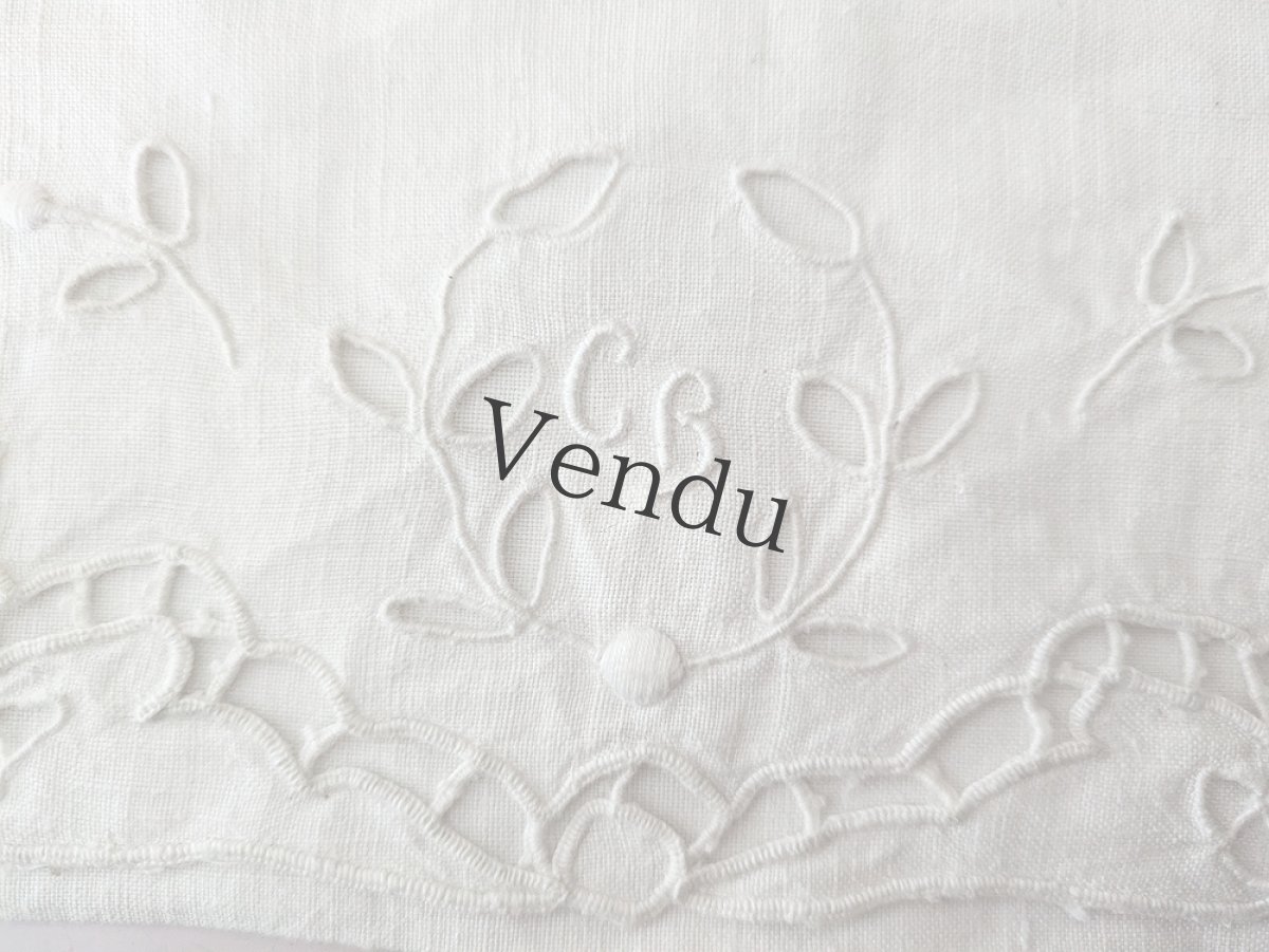 画像2: フランスヴィンテージ　CBイニシャル刺繍入り カトラリーケース (2)