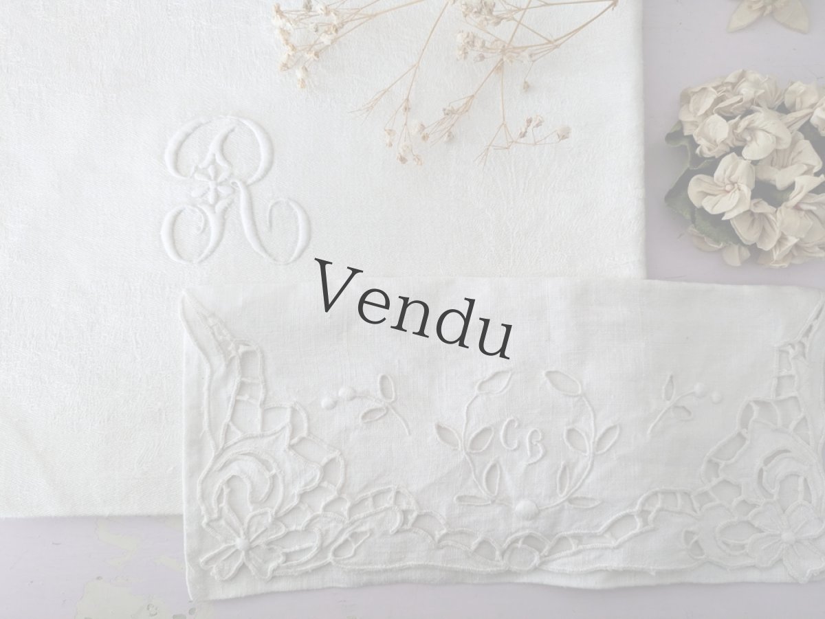 画像6: フランスヴィンテージ　CBイニシャル刺繍入り カトラリーケース (6)