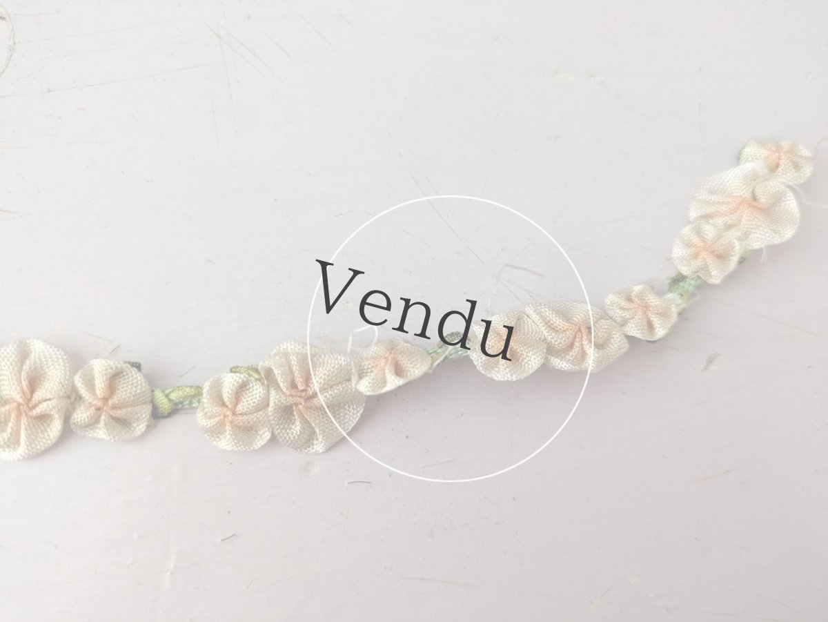 画像5: フランスアンティーク　ロココリボン ペッシュピンク 50cm〜 (5)