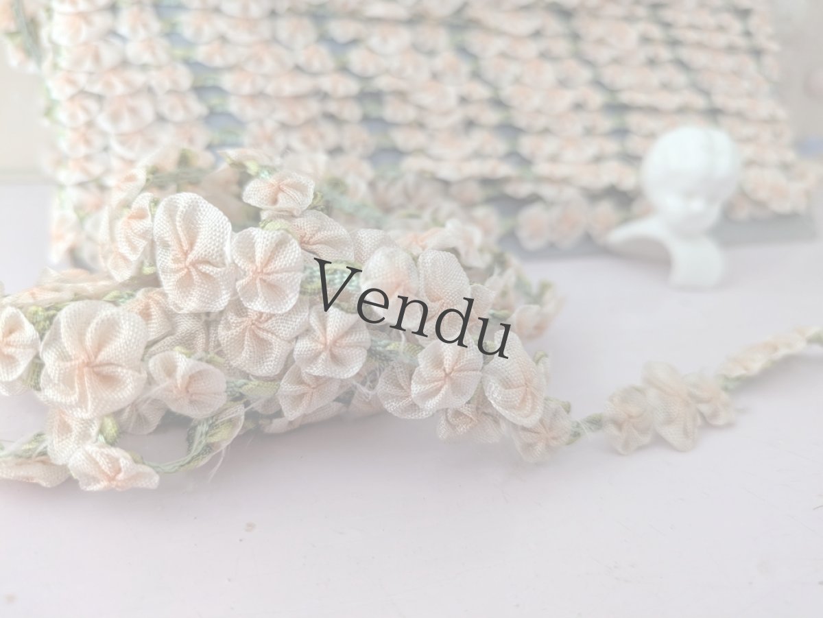 画像4: フランスアンティーク　ロココリボン ペッシュピンク 50cm〜 (4)