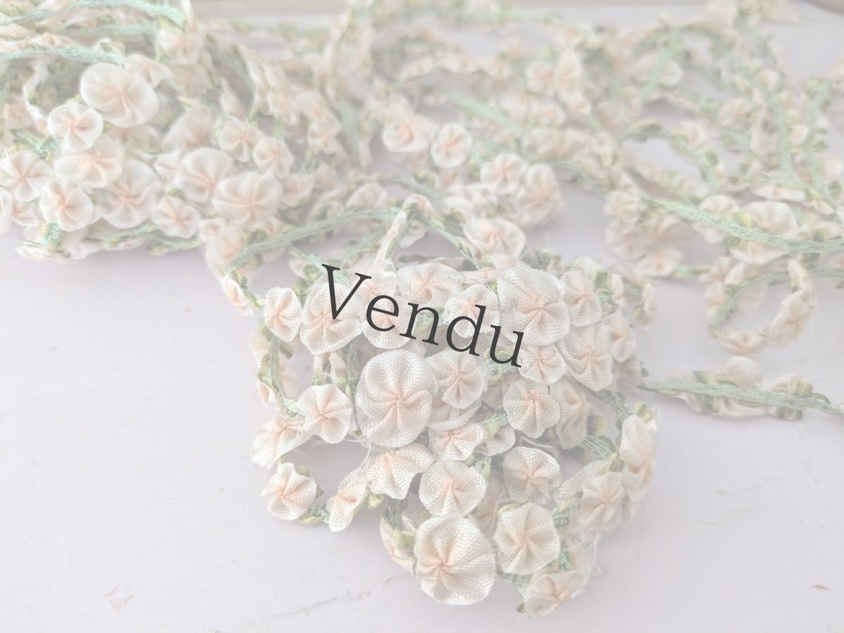 画像3: フランスアンティーク　ロココリボン ペッシュピンク 50cm〜 (3)