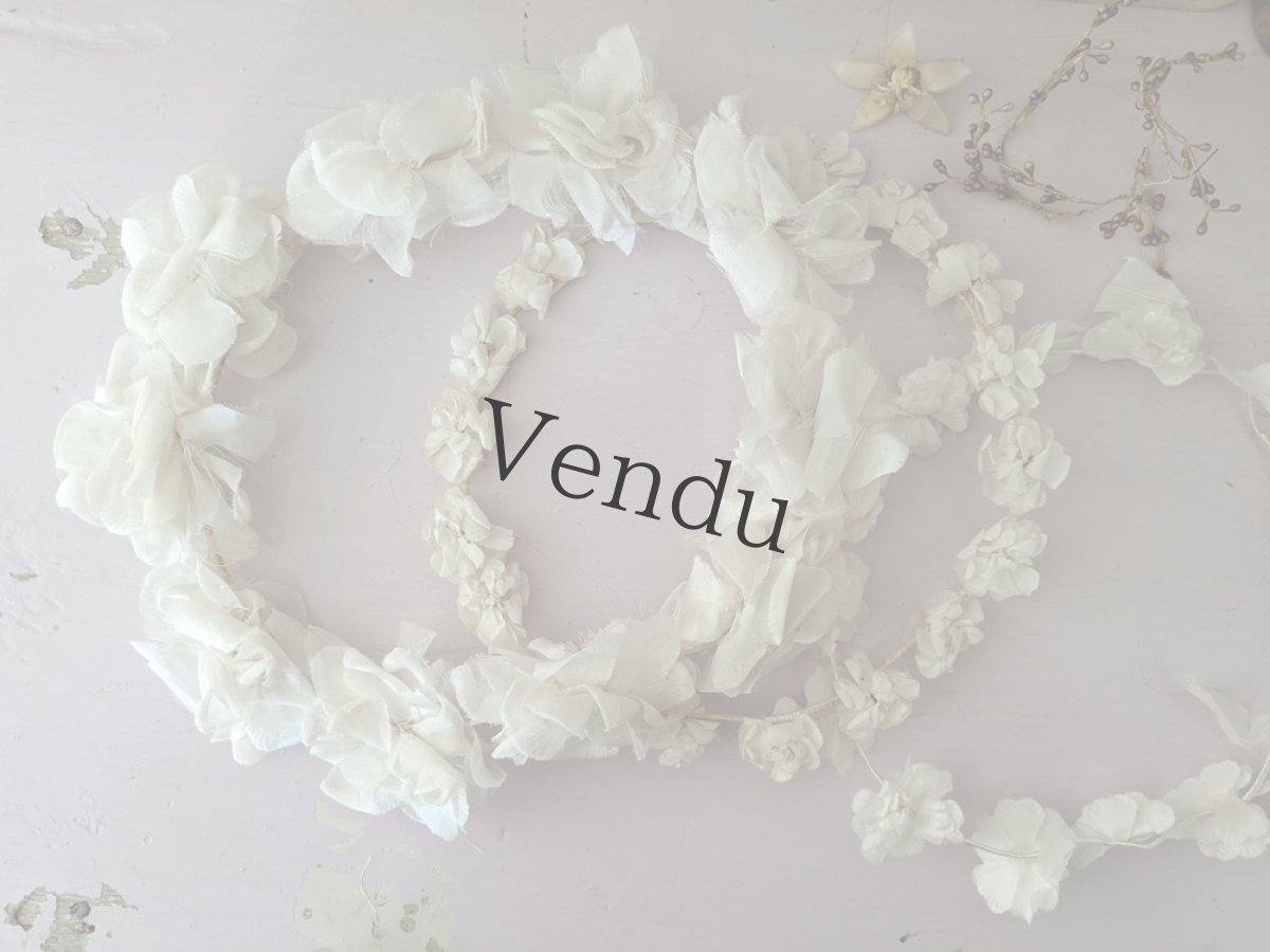 画像4: フランス 1930-50年代　布花の花冠 コミュニオン (4)